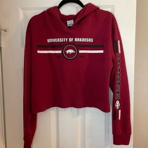 University of Arkansas Red Cropped Hoodie Sweater‎